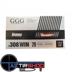 Munition GGG 308 175 Gr Sierra HPBT Match King par 20 www.tactirshop.fr