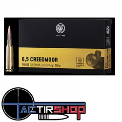 MunitionRWS Elite Target plus 6,5 Creedmoor  8,4g/130gr par 20 www.tactirshop.fr