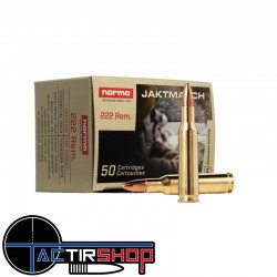 Munition Norma Jaktmatch .222 Remington 3.6g boite de 50 www.tactirshop.fr