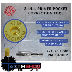 K&M Premium Carbide 3-in-1 Primer Pocket Correction Tool Small Rifle/Pistol Small Flash Hole  www.tactirshop.fr