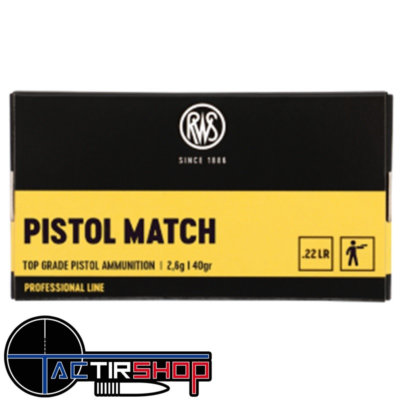 RWS Pistol Match cal.22lr Professionnal Line par 50 www.tactirshop.fr