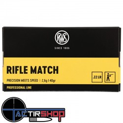 RWS Rifle Match cal.22lr Professionnal Line par 50 www.tactirshop.fr