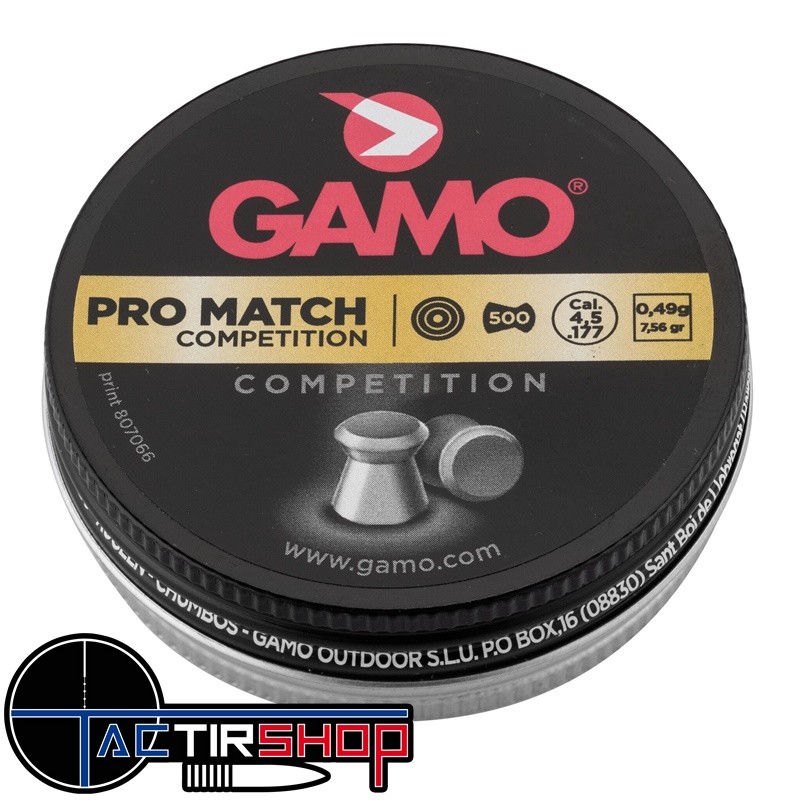 Boite 500 Plombs Gamo PRO MATCH COMPETITION 4,5 mm